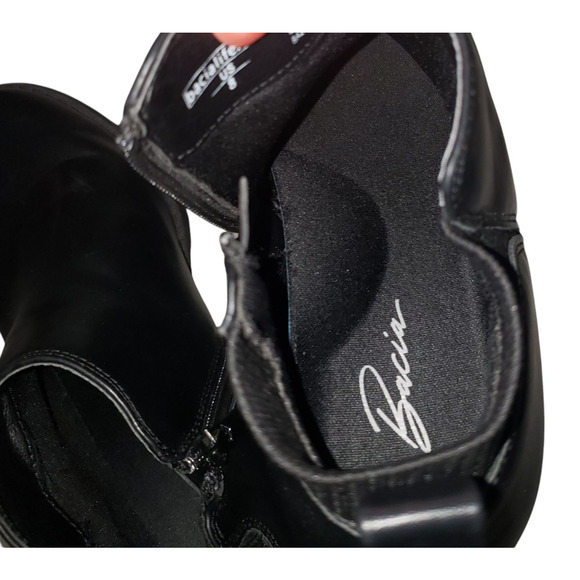 Bacia Black Ankle Boots – Size 8, Block Heel Zip Closure Minimalist Grunge Style - Picture 5 of 11